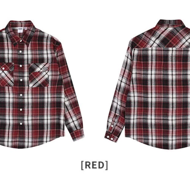 CHECK LONG SLEEVE SHIRT (RED)