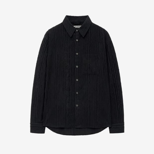 인사일런스 텍스처드 크로스오버 셔츠 BLACK L사이즈