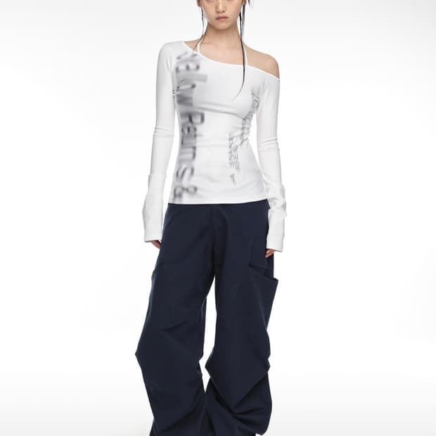 나체 PINTUCK WIDE PANTS MARINE BLUE