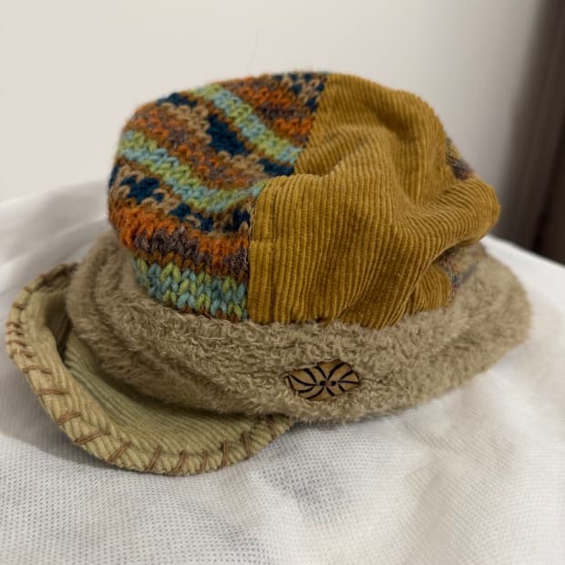 빈티지 패치워크 모자 모리 캡