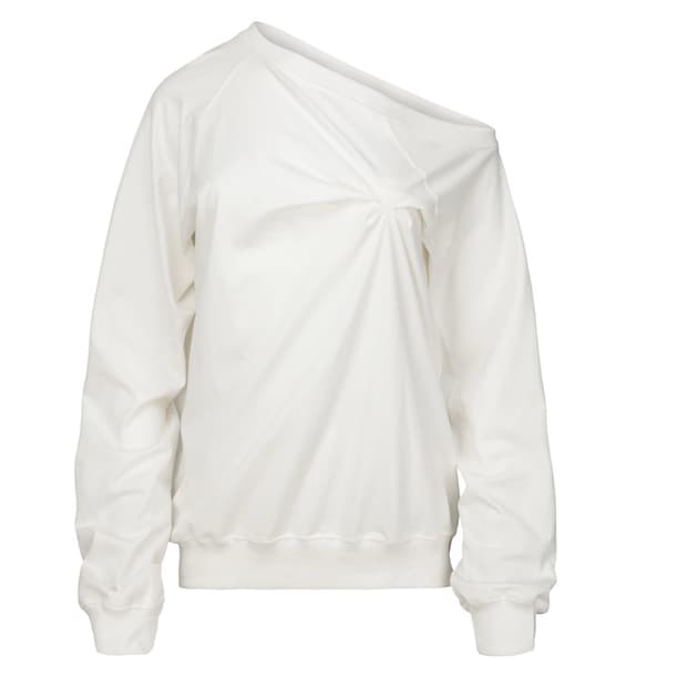 나체 핀치드 롱 슬리브 아이보리