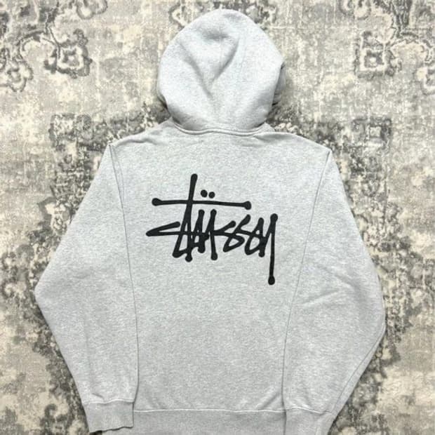 스투시 베이직 스투시 후드 집업 애쉬 헤더 Stussy Basic Stu