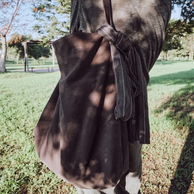 모노프리베 Textured Big Tote - Purple Brown