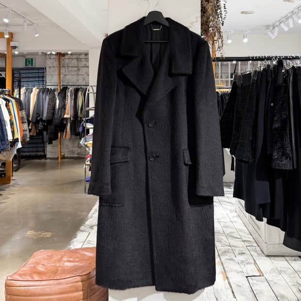 타임 포스트모던 블랙 베이비라마 울 롱 코트