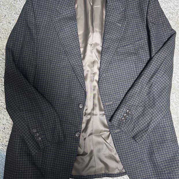 이태리원단 일제 체크블레이저 사이즈 105~110