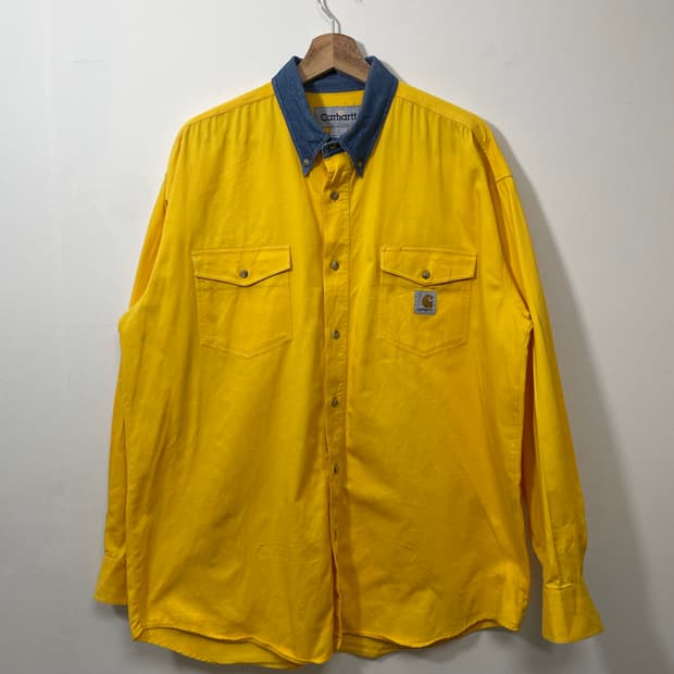 칼하트Carhartt 카라배색 코튼 셔츠 L - S41