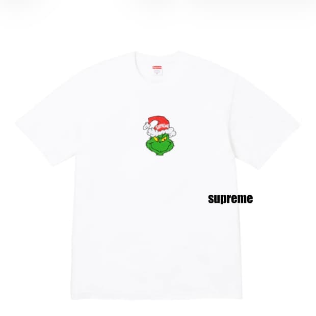 [L] 슈프림 그린치 티셔츠 화이트 - 24FW