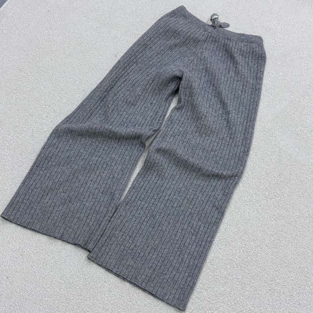 실측확인 빈티지 와이드 밴딩 니트 팬츠 0319E