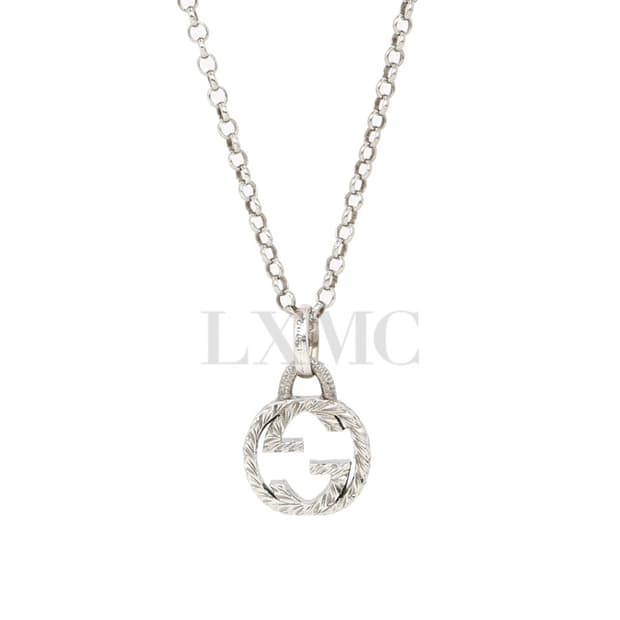 구찌 인터로킹 실버목걸이 GG로고 체인 네크리스 455535