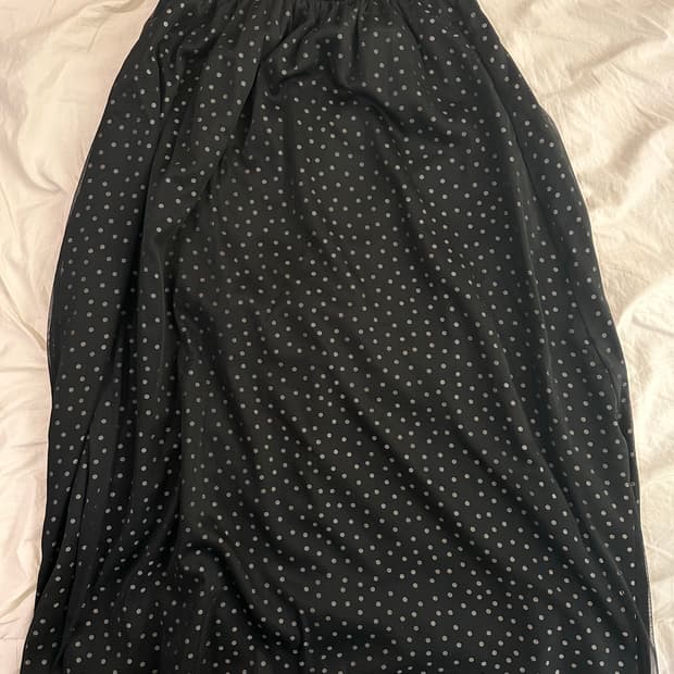도트 쉬폰 롱스커트