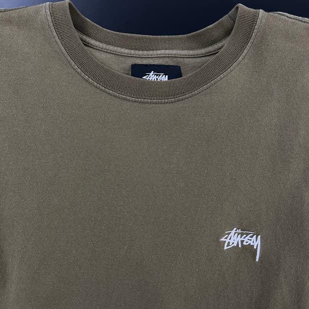 스투시 stussy stock logo 티셔츠 olive M사이즈