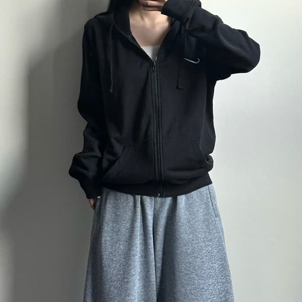 나이키 스우시 블랙 후드집업