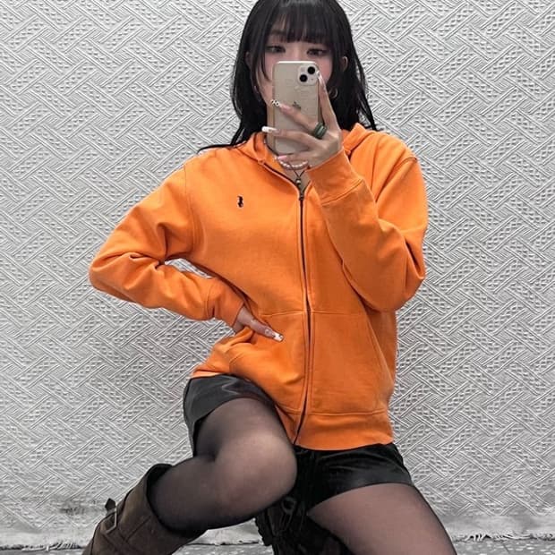 폴로 랄프로렌 레트로 Y2K 00's 오렌지 후드집업 L C11267