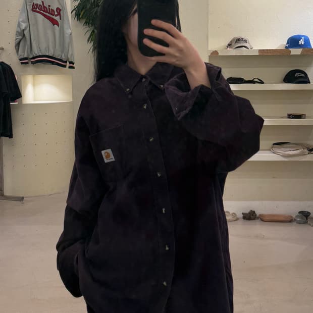 칼하트 코듀로이 박시핏 워크 셔츠 U24