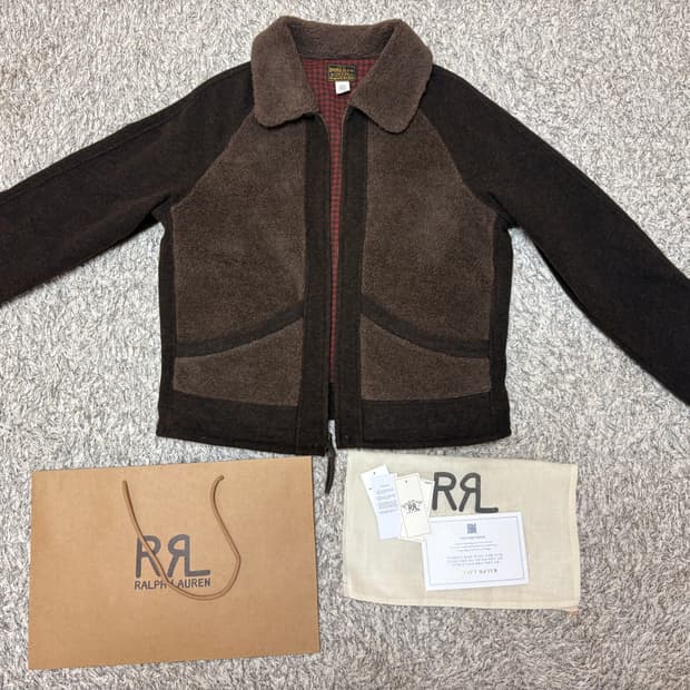 rrl 더블알엘 그리즐리 플리스 자켓 L