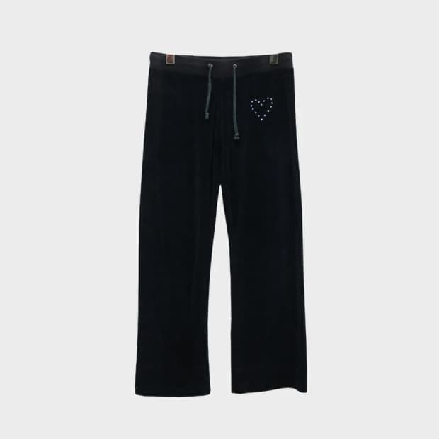 쥬시꾸뛰르 하트 비즈 벨벳 팬츠 59657