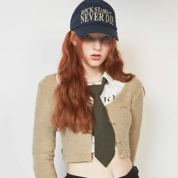 크랭크 니트 워머 가디건 카키