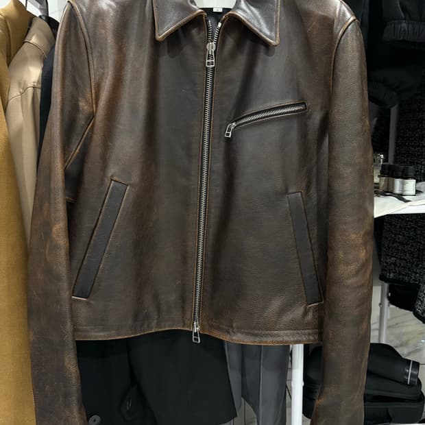 토니웩 레더 크롭 자켓 다크브라운 XL