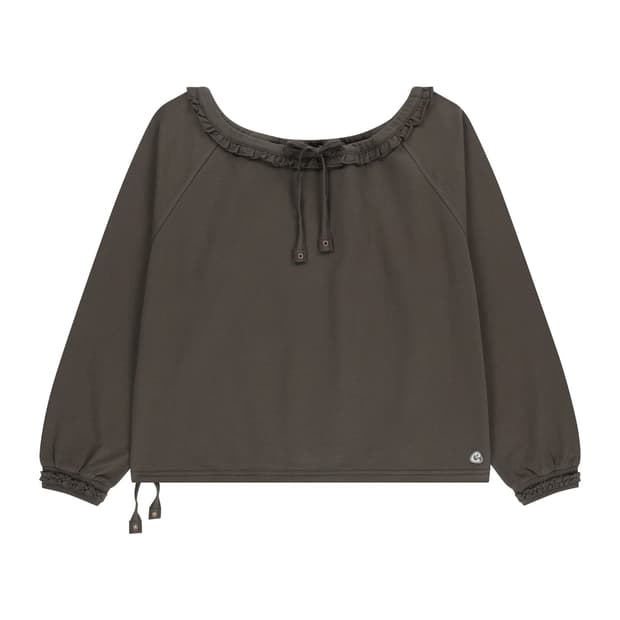 coyseio drawstring long sleeve charcoal