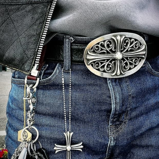 크롬하츠 오발크로스 벨트버클 라지