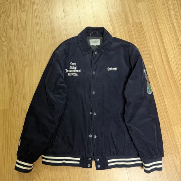 칼하트WIP 러그드 레터맨 코듀로이 바시티 L