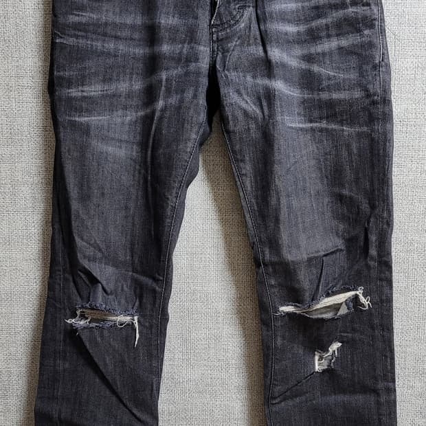 디스퀘어드 더블지퍼 듀얼 블랙 슬림진