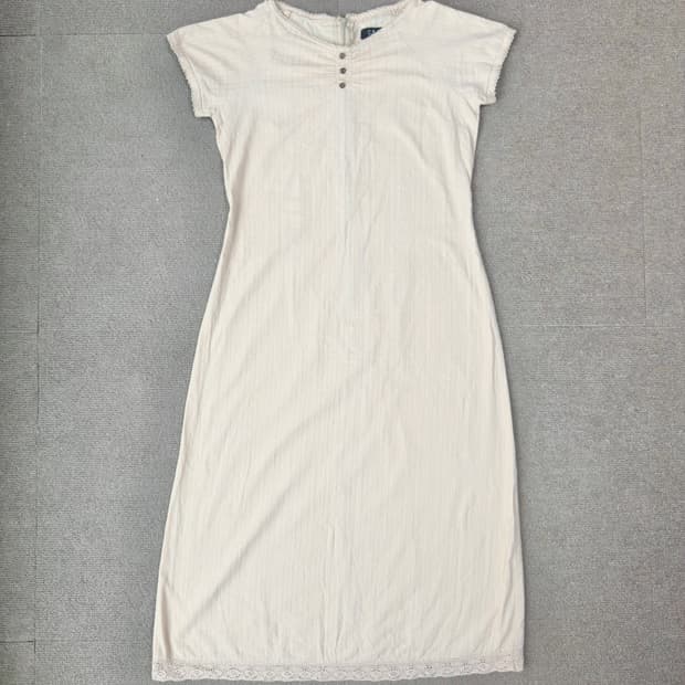 C.P.A 모리걸 아이보리 레이스 자수 롱 원피스 보헤미안 보호시크