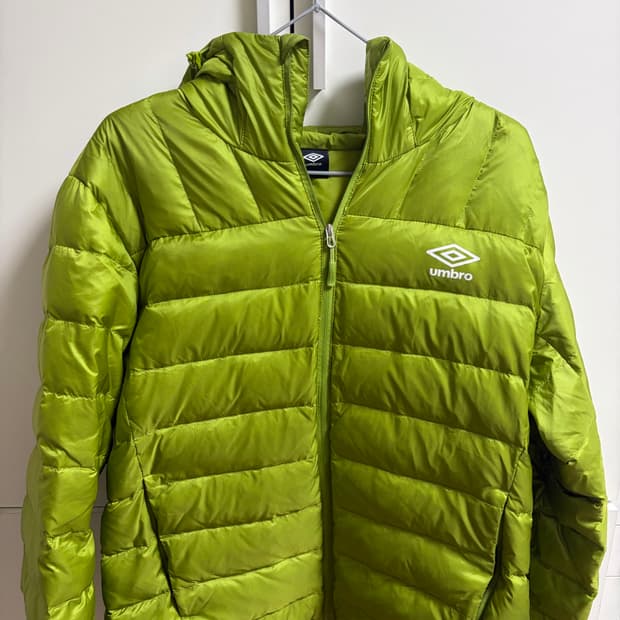 엄브로 페더플렉스 경량패딩 후드형 다운 자켓 그린 95 M