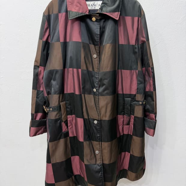 정품) BIANCA 비앙카 이태리 루즈핏 체크 패턴 자켓 77-88