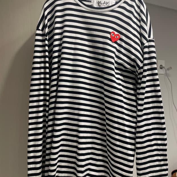 꼼데가르송 스트라이프 티 XXL