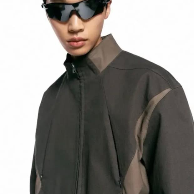 [S] 텍스처드 트랙 자켓 브라운