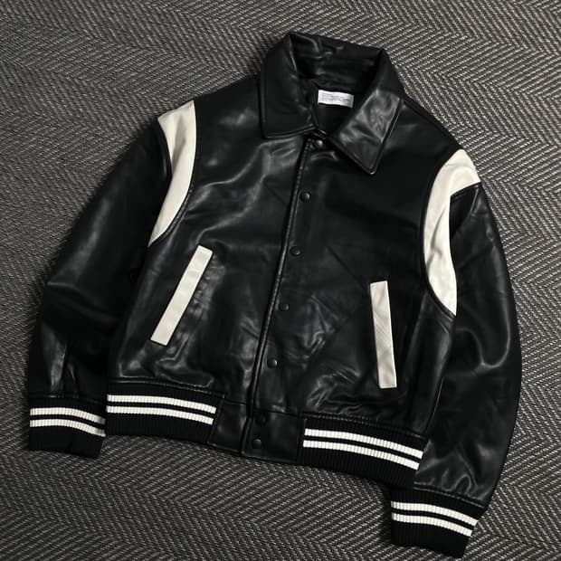 파르티멘토 버핑 레더 바시티 자켓 y 4344