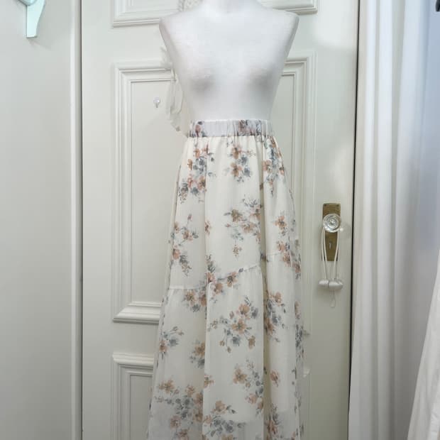 ivory watercolor flower banding long ski