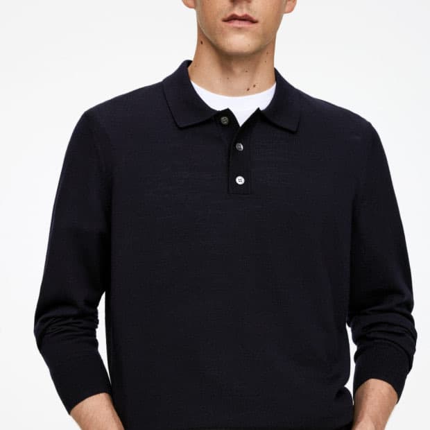 아르켓 메리노 폴로 니트(블랙, L)