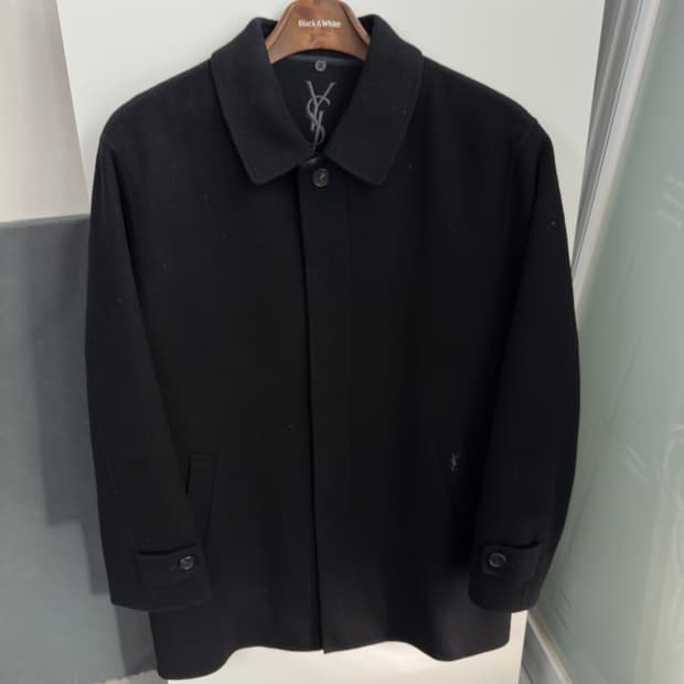 생로랑 블랙 캐시미어 코트 105