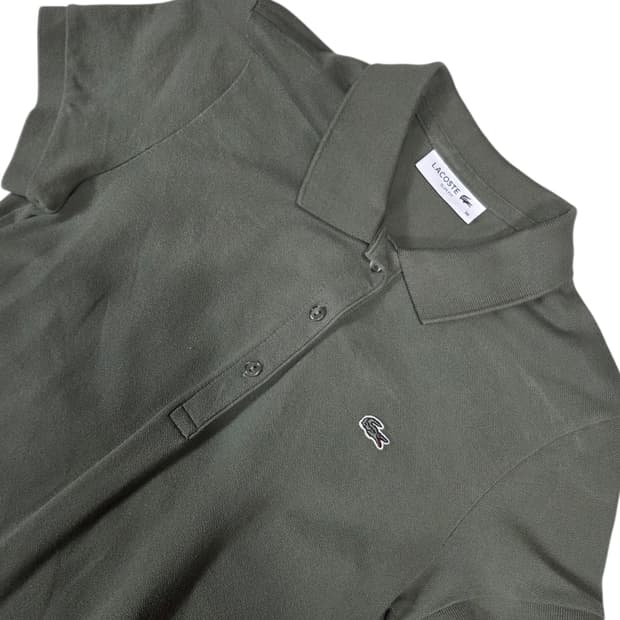 라코스테 카키색 반팔 카라 미니 원피스 36