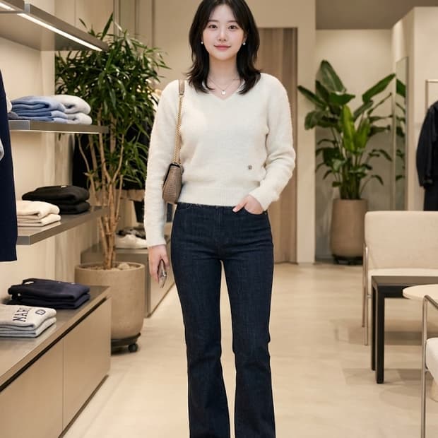 마리떼 프랑소와 저버 알파카 브이넥 니트