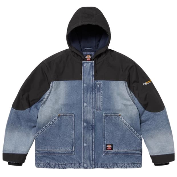 (XXL) 슈프림 x 디키즈 코듀라 후드 워크 자켓 데님
