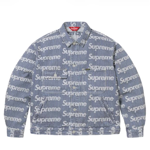 슈프림 스트라이프 데님 트러커 자켓