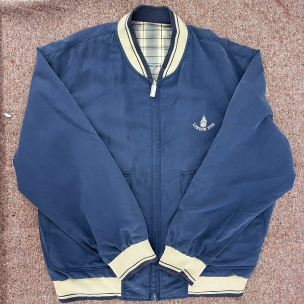 🧥 LONDON FOG 빈티지 바시티 블루종 자켓 (100)