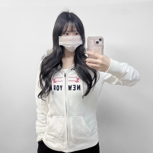 아베크롬비 아치 로고 후드집업 화이트