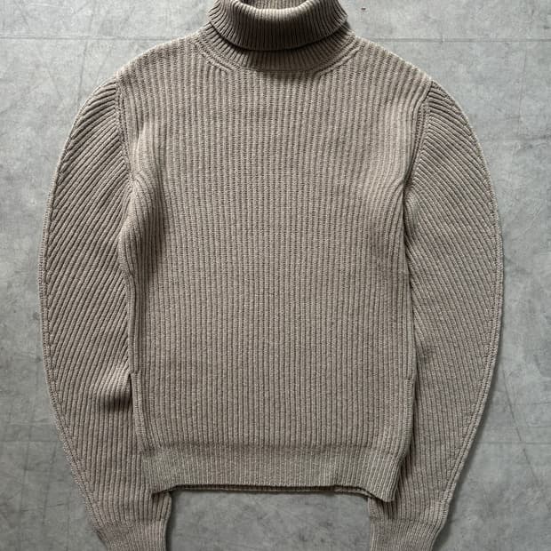 BOTTEGA VENETA 보테가 베네타 캐시미어 베이지 터틀넥 니트 