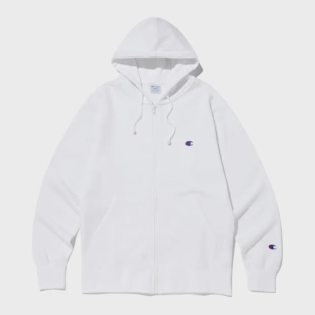 챔피온 C로고 후드 집업 White