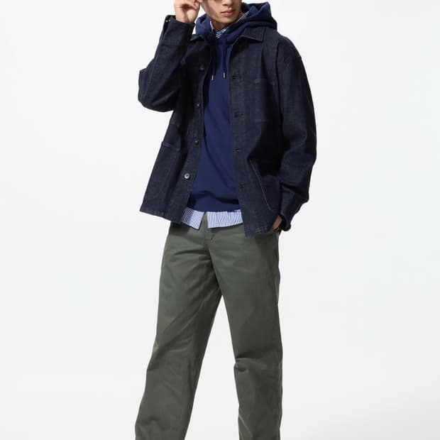 유니클로 스트레이트치노팬츠(릴랙스핏) - 올리브 76 사이즈