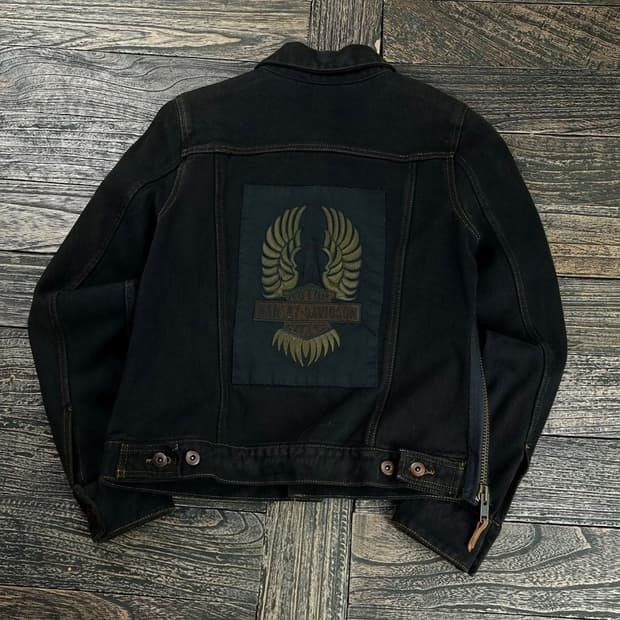 [할리데이비슨] 뒷판 빅로고 빈티지 데님 자켓