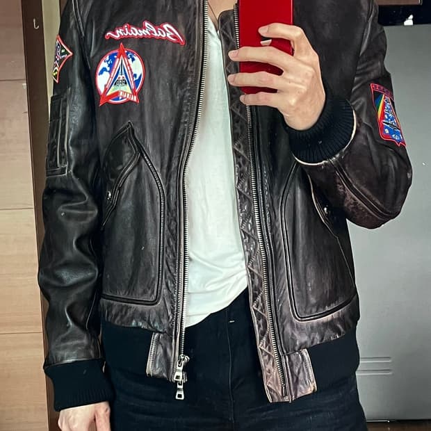 발망 워싱 가죽자켓