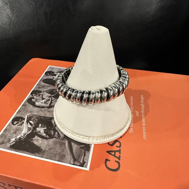 Silver Textured Bracelet