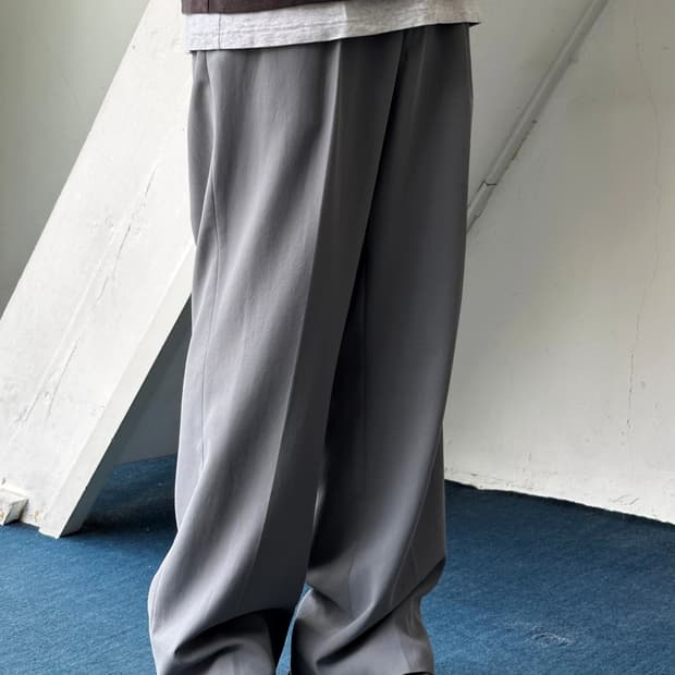JPN Made brushed poly 2 pleats trousers