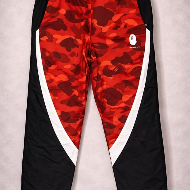 Bape 우븐 레드카모 트랙팬츠