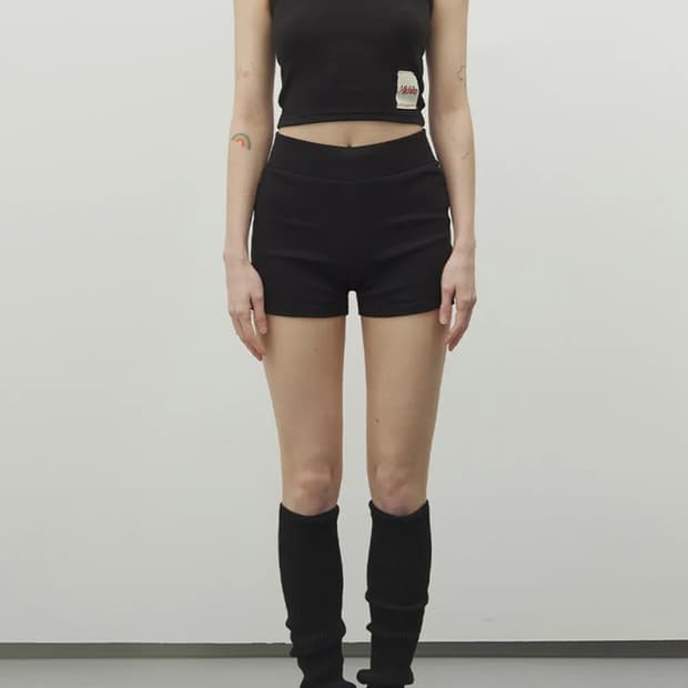 미치코런던 코시노 유니언잭 골지 쇼츠 블랙